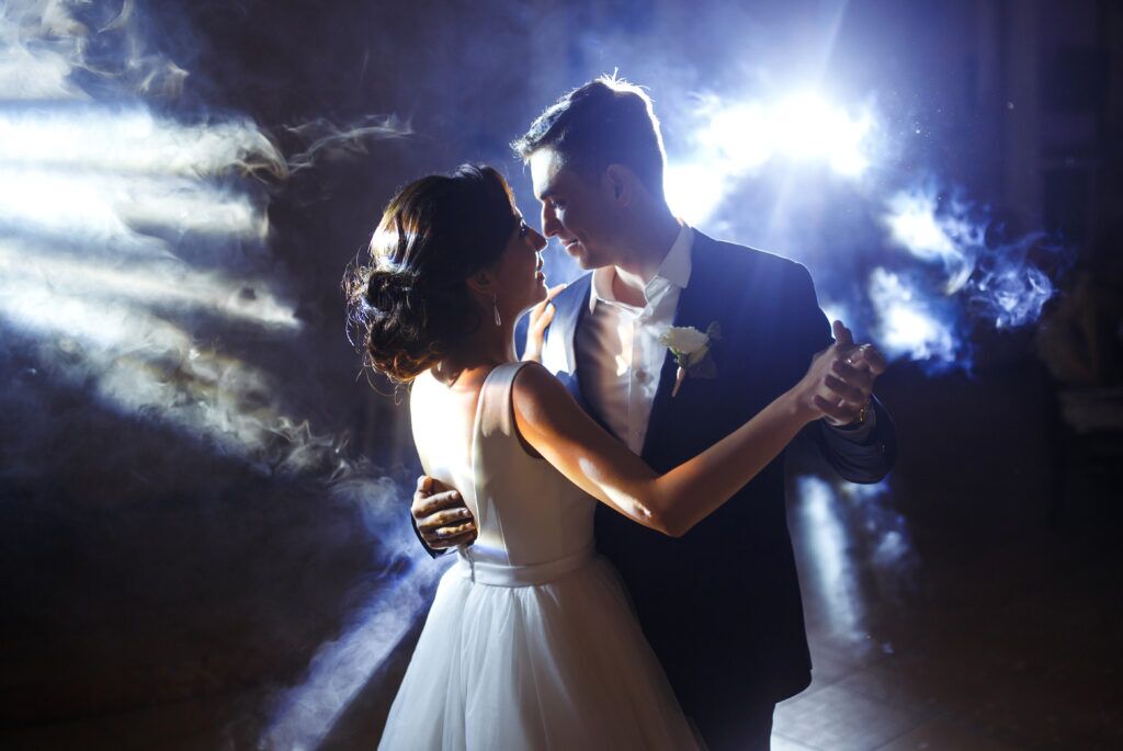 Newly wed couple dancing to music from Good Company Entertainment Group in Edmonton
