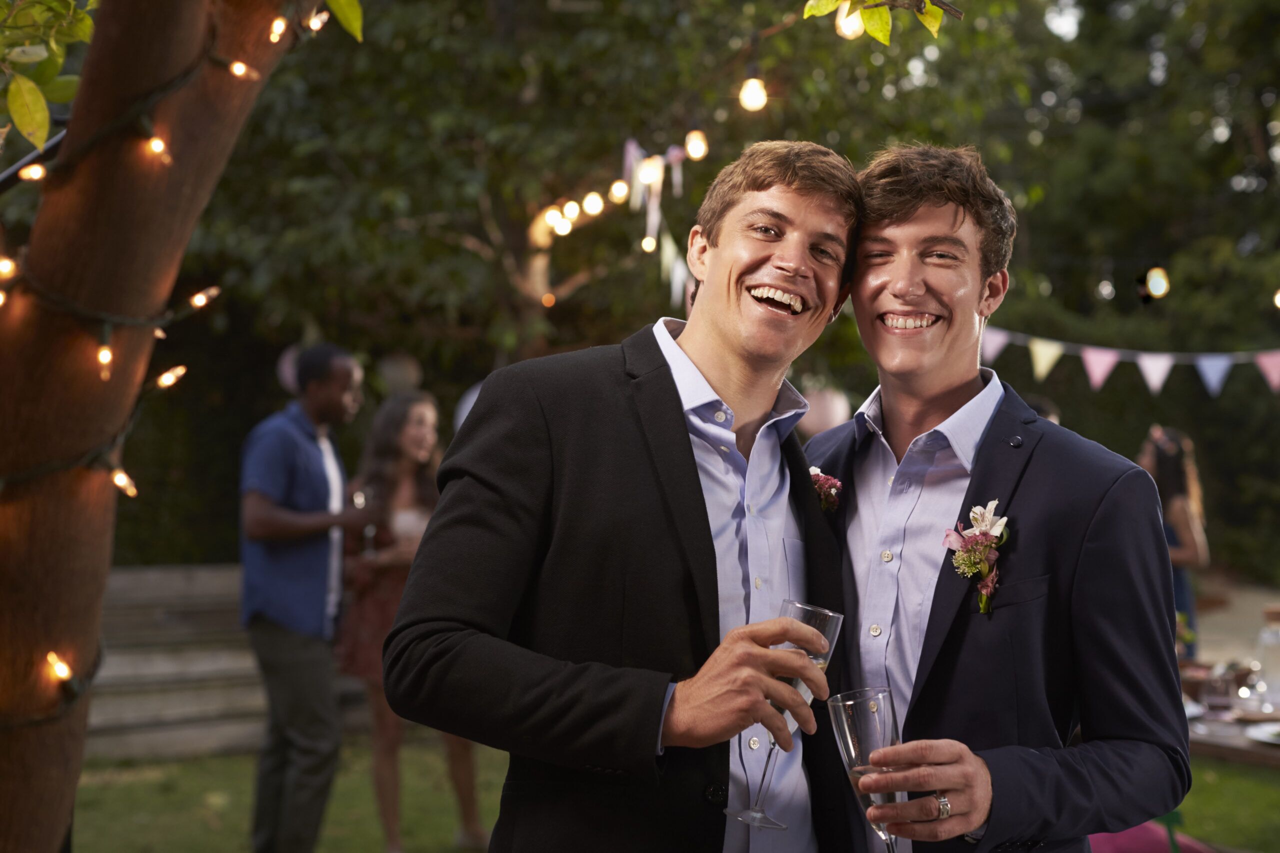 Happy Gay Couple that booked Good Company Entertainment Group to DJ their wedding in Edmonton