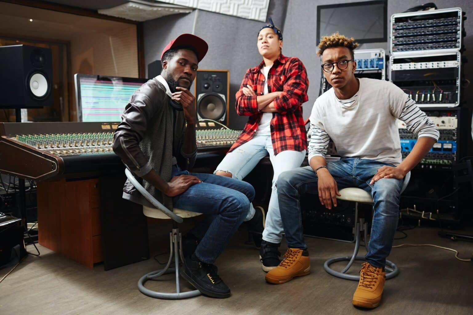 Artist meeting producers thanks to Good Company Entertainment Group's artist support and management services in Edmonton