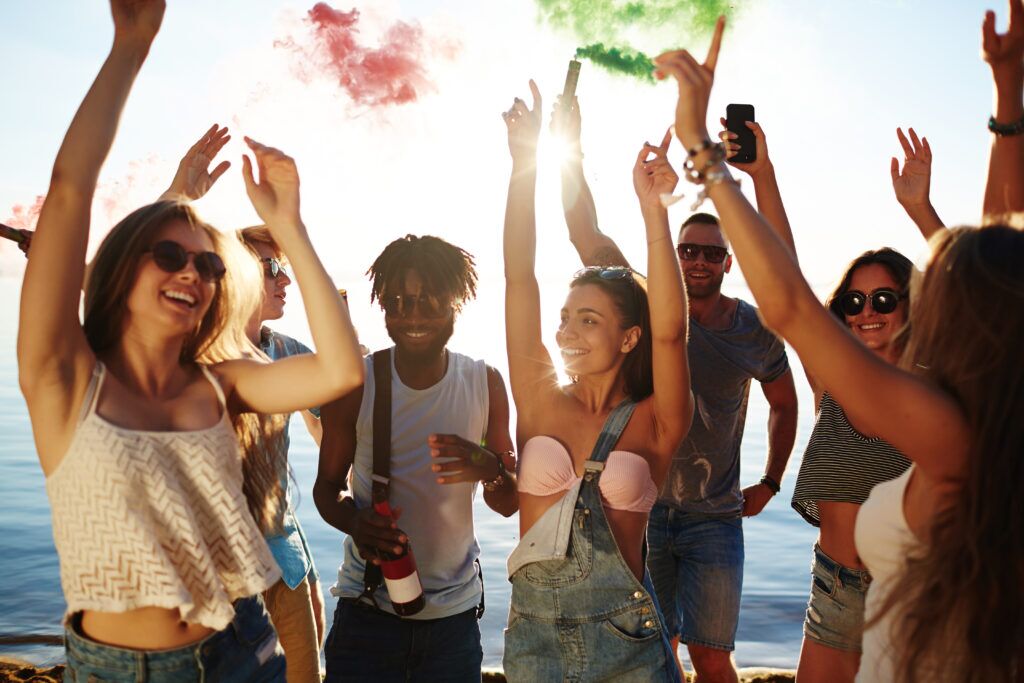 Crowd dancing to music provided by Good Company Entertainment Services who are going to give a 5 star rating because of their amazing service