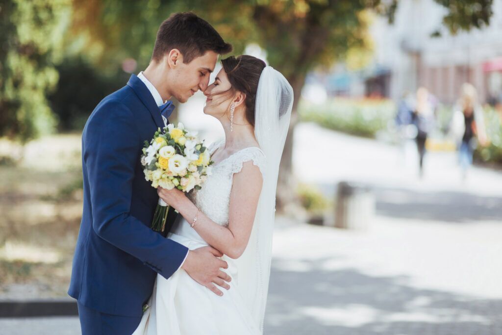 Happy wedding couple who booked Good Company Entertainment Group for their wedding DJ services in Edmonton