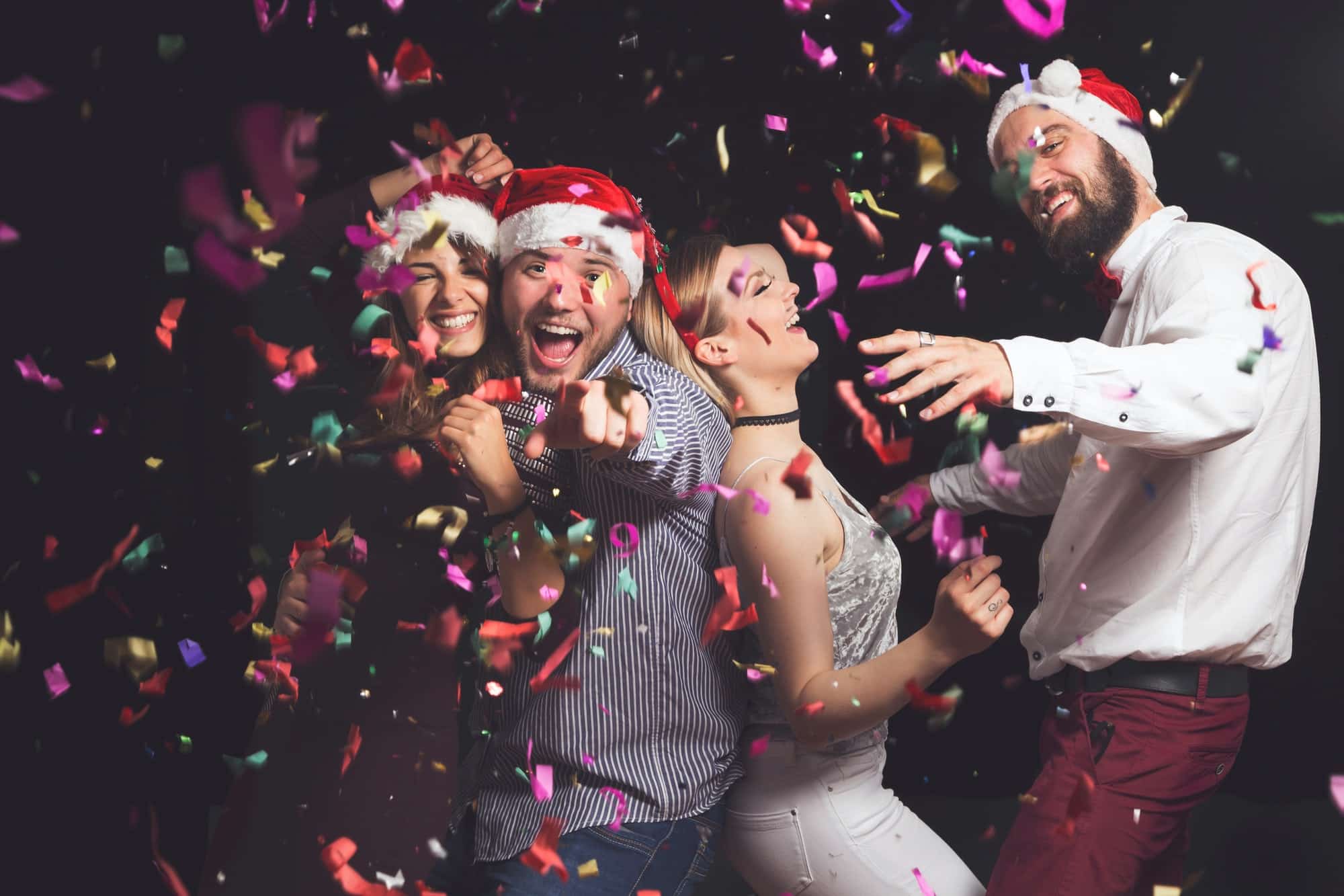 Coworkers dancing at a Christmas party thrown by Good Company Entertainment Group's DJ in Edmonton
